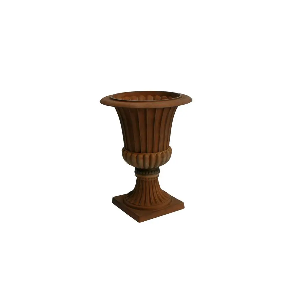 212 MAIN Algreen Products 42741 Durable Composite Mix Hand-Finished Outdoor Urn Planter - 16.25 in. Dia. x 21.25 in., Rust Finish, Decorative Texture, Modern Decor