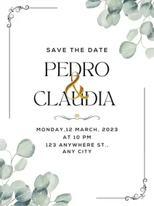 Eucalyptus Theme Acrylic Wedding Invitation