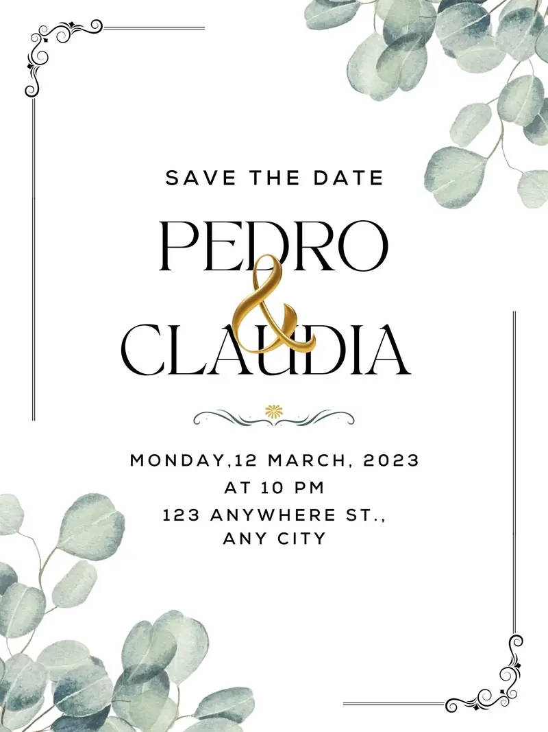 Eucalyptus Theme Acrylic Wedding Invitation