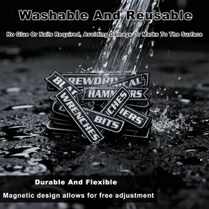 Magnetic Toolbox Labels 12 Pack Reusable 3D-Printed PLA Plastic Tags for Steel Toolboxes Carts Drawers Cabinets Indoor Garage Use Durable Weather-Resistant Organize Accessories