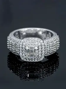 1 PC Gorgeous Cubic Zirconia Statement Ring For Women For Wedding Engagement Party Jewelry Valentine's Day Gift
