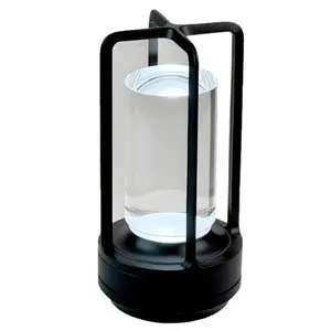 Rechargeable Cordless LED Lamp,Portable Metal Table Lamp for Indoor/Outdoor ,3-Colour Infinitely Dimming Battery Powered Small Desk Lamp, Restaurant/Bedroom/Bar/Coffee Shop/Camping Light (Black) Desk Bedside Decor Light