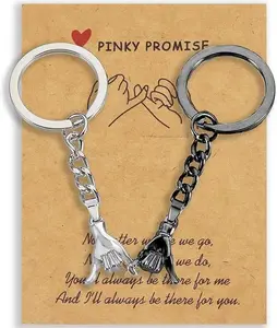 2pcs Pinky Promise Gift MatchingGifts for Him Her Best Friend fmaily MatchingKeychains for Gifts
