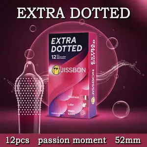 JISSBON 3D dotted particle condom, ultra-thin 0.05mm, strong stimulation, extra stimulation, intense pleasure, provides ultimate sensation, a must-have contraceptive for couples