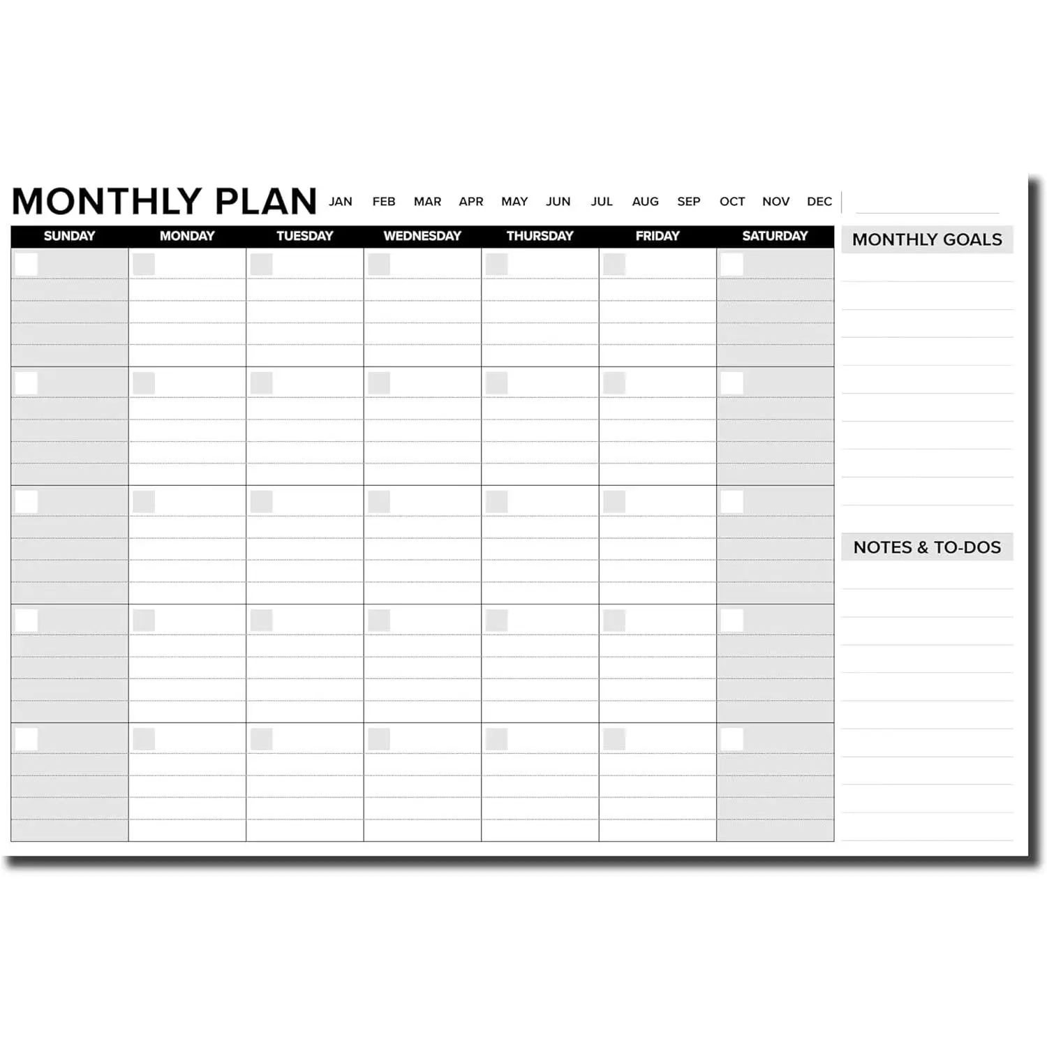 Clean & Minimalist Undated Desk Calendar, Thick Cardstock 12"x18" Desktop Monthly Planner with To-Do List, Notes, Undated Pages, Prevents Ink Bleed-Through, Enhances Productivity for Home & Office (18 Sheets)