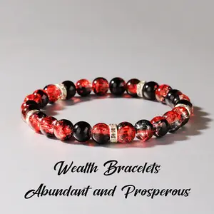 Wealth-Attracting Red & Black Bracelet - Abundant & Prosperous Style for Unisex High-Quality Materials Daily Wear or Special Occasions