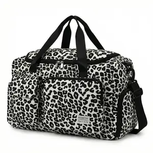 Women's Large Animal Print Weekender Duffel Bag - Water-Resistant, Multi-Compartment, with Handle, Separate Shoe Compartment, Wet Pocket, Trolley Sleeve, for Adults, Gym Enthusiasts