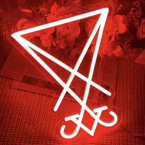 Lucifer Sign LED neon light, illuminated sign wall mounted neon light, home art decoration, USB Powered, dimmable, suitable for bedrooms, offices, game rooms, parties