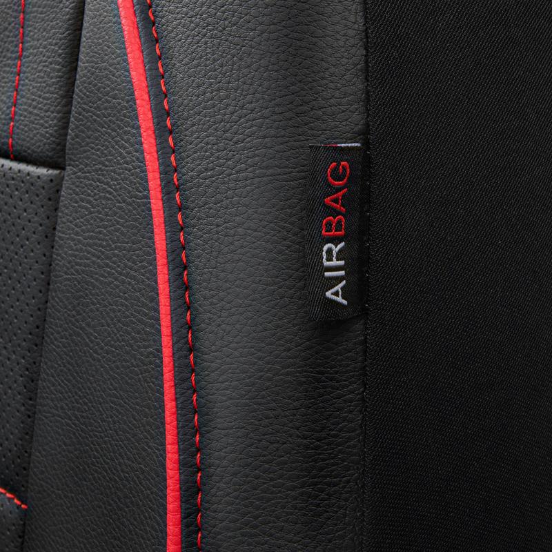CAR PASS 2/5 seats Universal FIT Piping Leather Car Seat Cover, for suvs,Van,Trucks,Airbag Compatible,Inside Zipper Design and Reserved Opening Holes