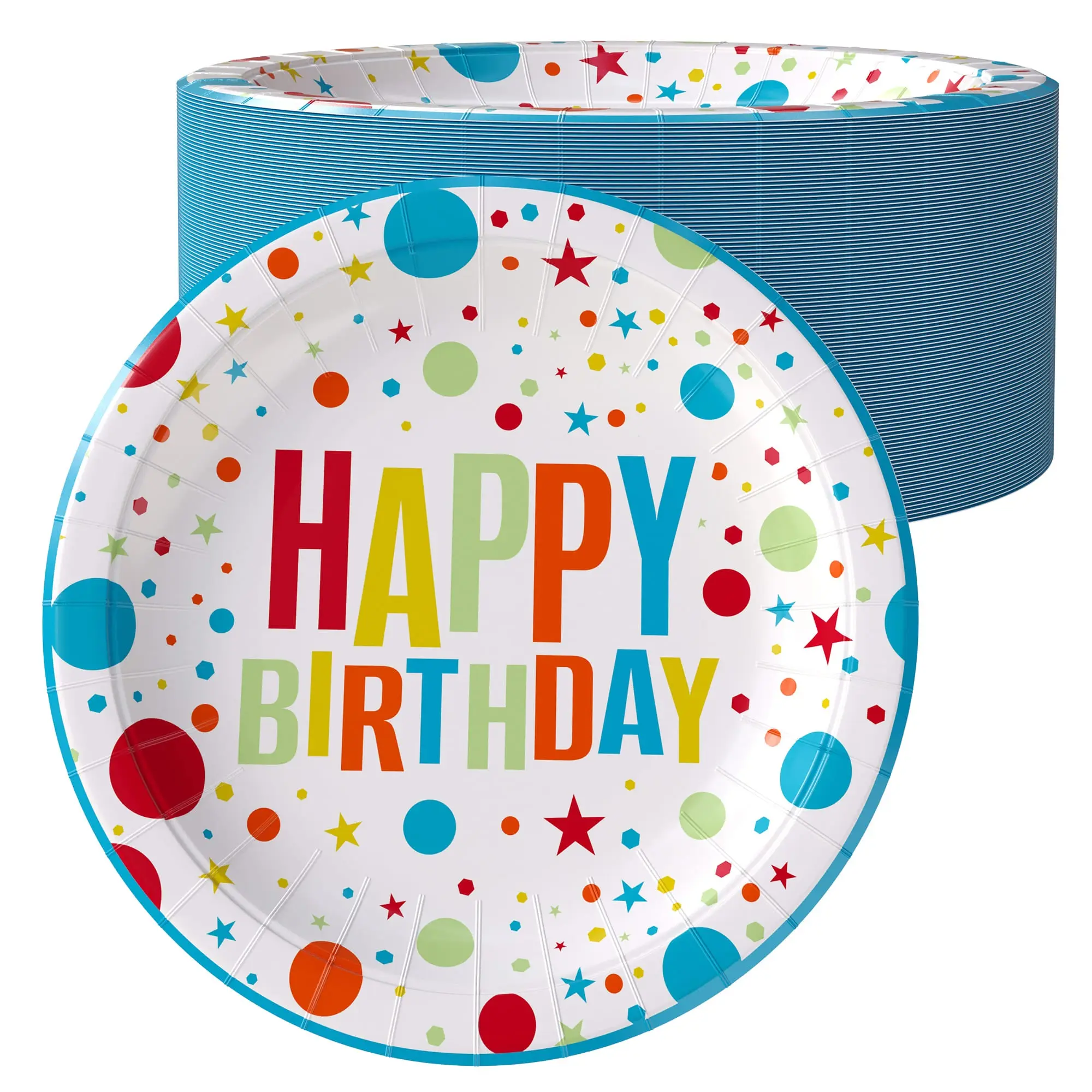 7 in. Birthday Print Paper Plates | 50 Ct.