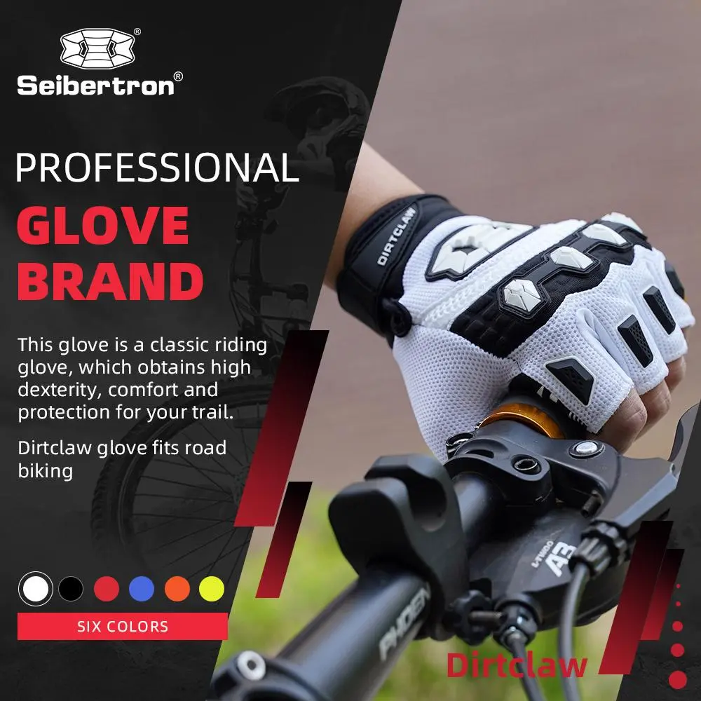 Seibertron Dirtclaw Adult and Youth BMX MX ATV MTB Road Racing Bicycle Cycling Off-Road/Dirt Bike Gel Padded Anti - Slip Palm Fingerless Motorcycle Motocross Sports Gloves