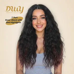 [CLEARANCE SALE] Rosa - DWY T Part Lace Front Free Part Long Latin Curly Hair Glueless Synthetic Wig For Women