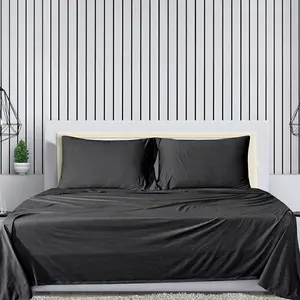 Orbby Charcoal Gray Jersey Knit Sheet Set 3PC – Ultra Soft T-Shirt Sheets, Stretch Fit Deep Pocket Bedding, Breathable Cooling Bed Sheets, Aesthetic Dorm Room Essential