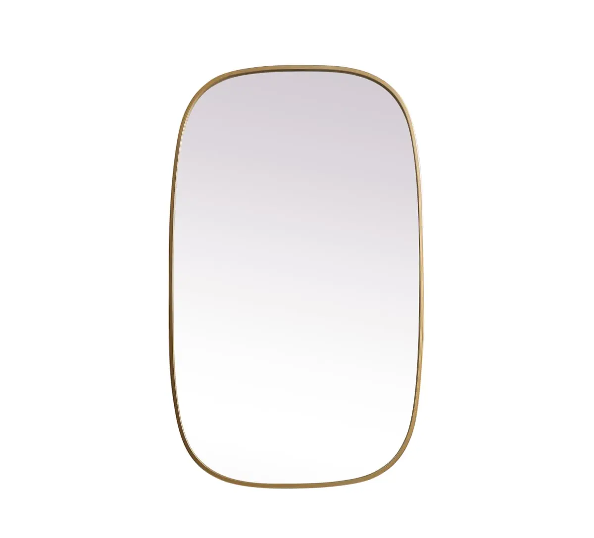 Elegant Decor Brynn 24x40 in. Modern Iron-MDF Metal Frame Oblong Shape Vertical Wall Mount Mirror, Brass Finish, Easy Installation, 1-Piece Bathroom Home Decor Unit