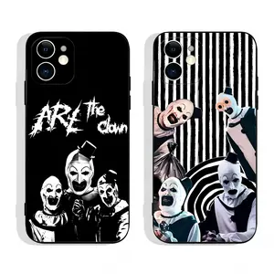 Art The Clown H-Horror T-Terrifier Phone Cases for IPhone 17 Promax Pro Air 16 Plus 15 14 13 12 11 Silicone Black Soft TPU Shockproof Dustproof Protective Cover Shells Gift For Birthday Christmas Valentine Halloween
