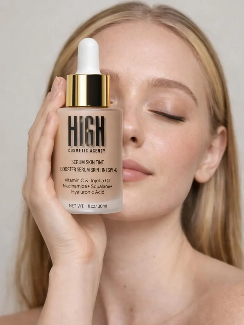 Booster Serum Skin Tint SPF 40 by High Cosmetic Agency | Lightweight Tinted Moisturizer with Niacinamide & Hyaluronic Acid, Hydrating Second-Skin Coverage, Broad Spectrum Sun Protection, Natural Radiant Finish SPF40 | Ylang Shade for Deep Warm Undertones!