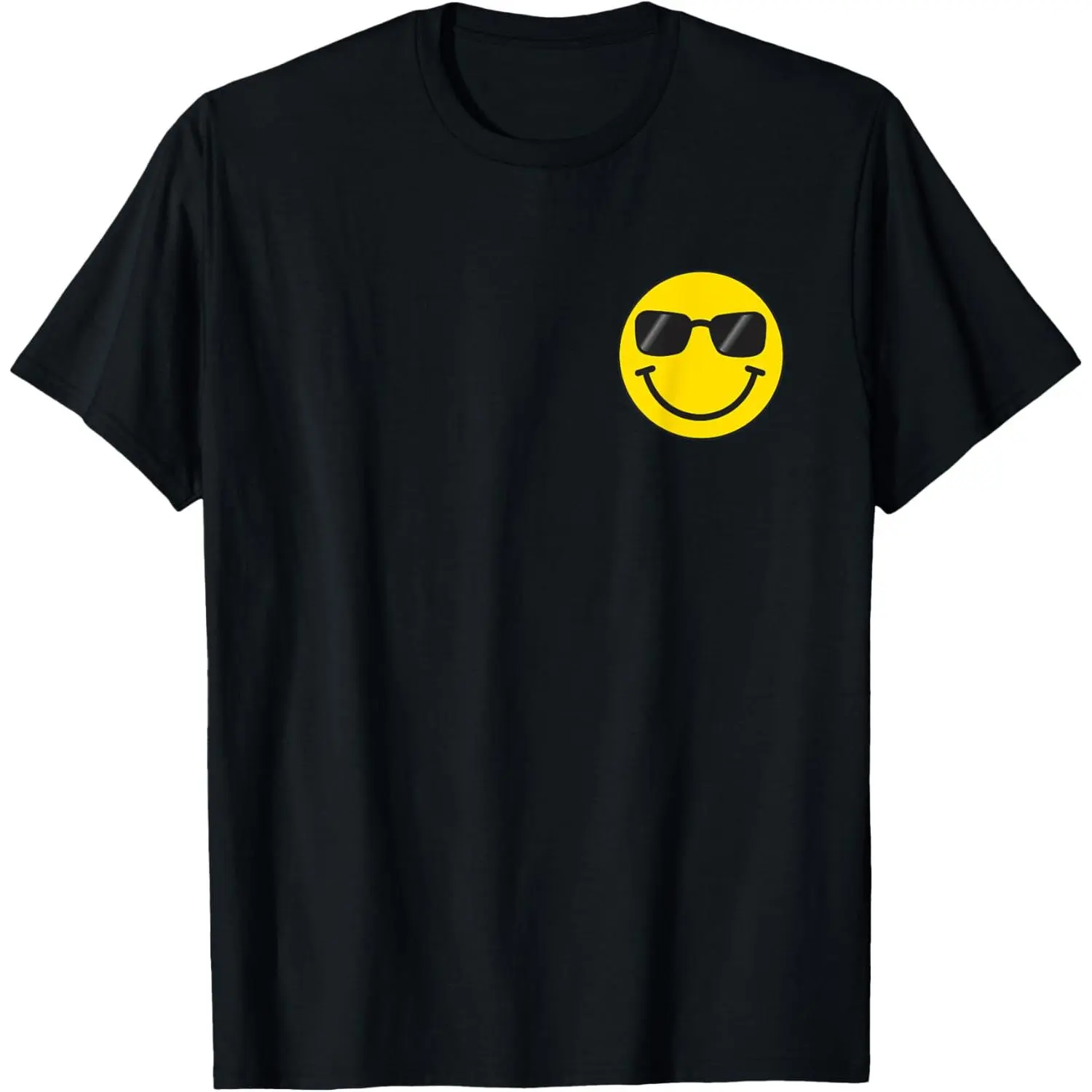 Women's Casual Cotton Short-Sleeve Round-Neck Streetwear T-Shirt - Funny Smiling Emoticon Graphic Design
