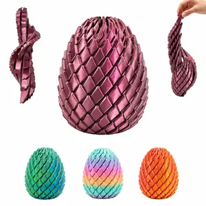 3D Printed PLA Plastic Twisty Dragon Egg – Fun Rotating Fidget Toy for Stress Relief & Focus