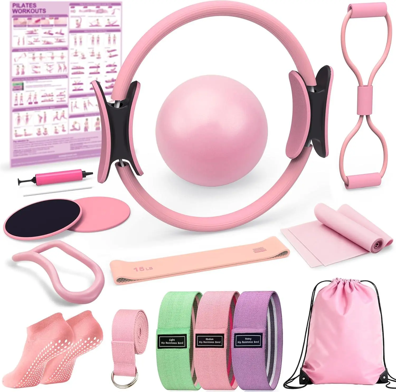 Pilates Kit for Home Workouts, Pilates Equipment Ring and Ball Set, Pilates Essentials Kit for Women, Home Pilates Workout Kit, Pilates Set, Pilates Starter Kit for Women at Gym Studio Travel