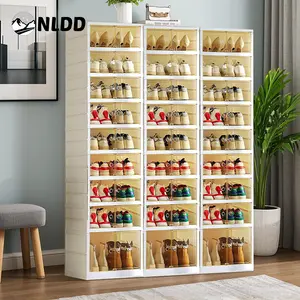 NLDD's 9-Tier Adaptive Shoe Storage System 8+1 Clear Space-Saving for 18 Pairs Springtok Cabinet Organizer Plastic Organiser shoe rack organizer Rack
