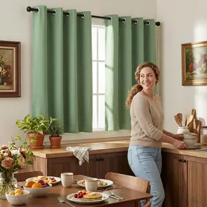 2 panel52x63 inches Blackout Curtains Solid 100% Light Blocking Thermal Insulated Reduce Noise CurtainsWindowshades curtains curtains for bedroom,cortinas para salas curtains for living room,woven,FT2599