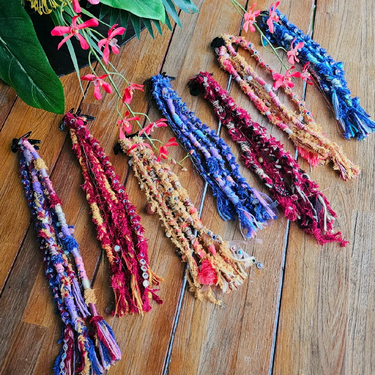 Boho Hairwrap Extension Sets || Hair Accessories || Festival Hair || Hair Tinsel || Handcrafted || Clip-in