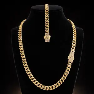 Hermoso set de Mónaco en oro 10k cadena y manilla