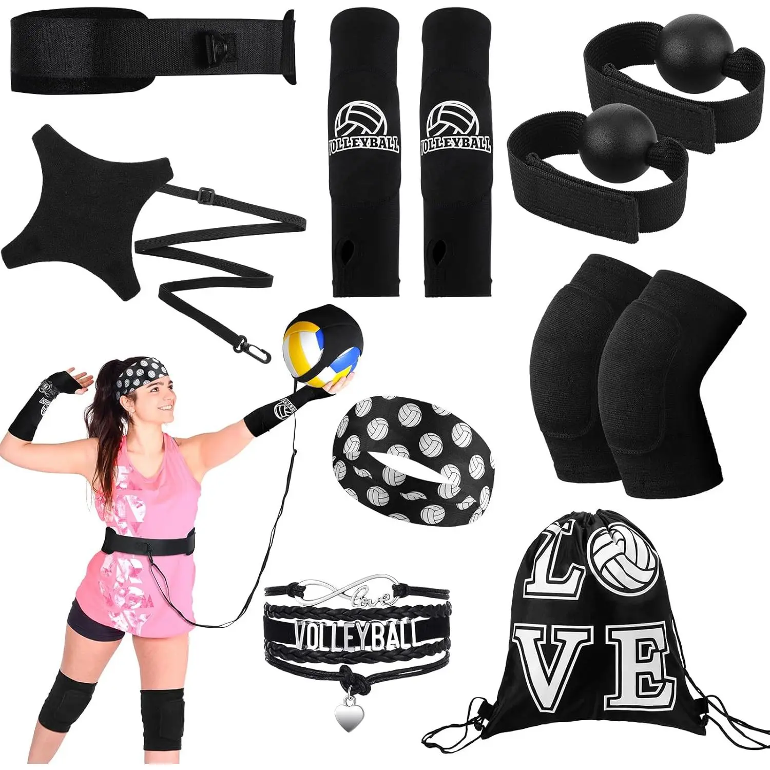 7 count Volleyball  Equipment Aid Volleyball Serving Trainer Kit Gifts for Beginners