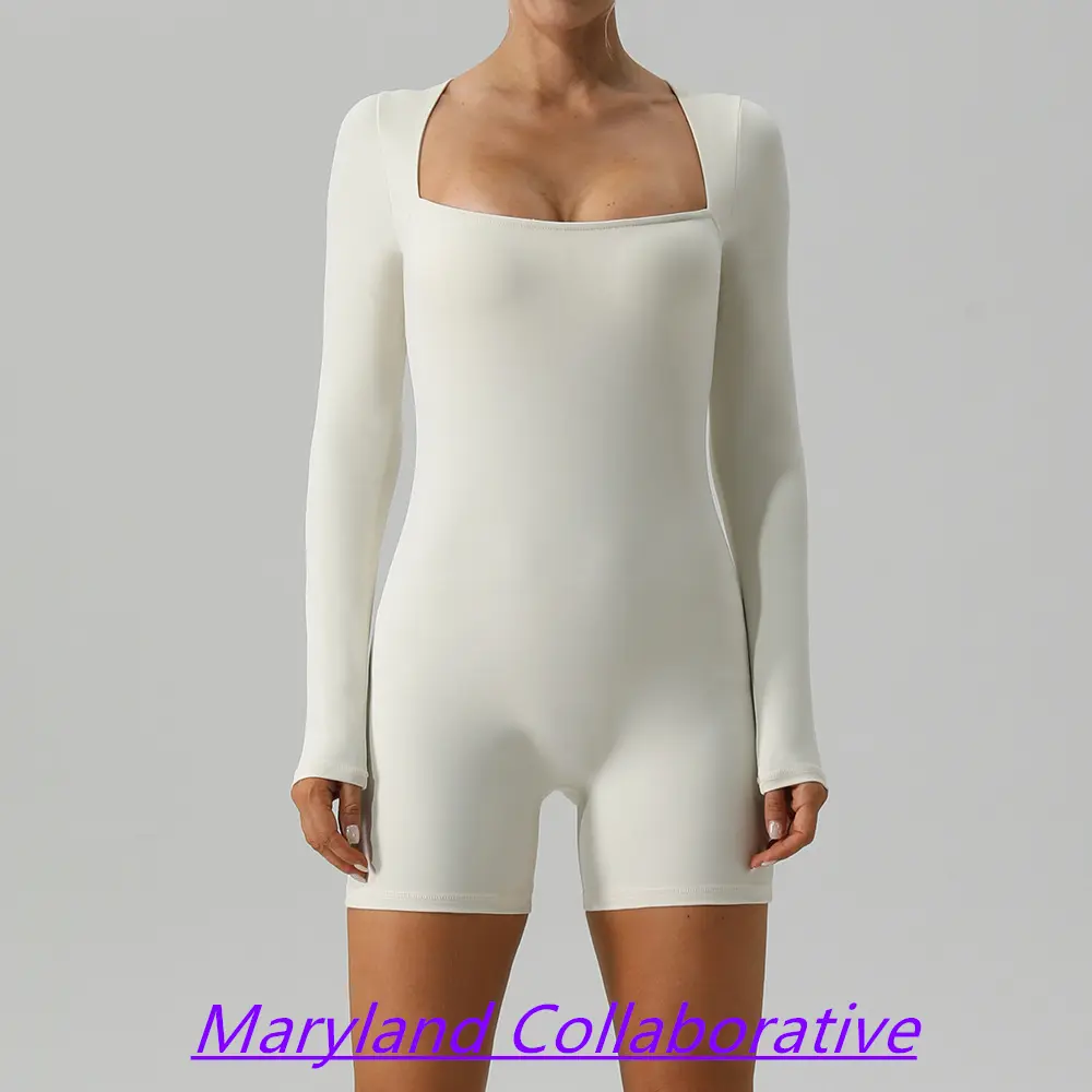 Sexy slim yoga long-sleeved jumpsuit ballet dance one-piece tight-fitting sports jumpsuit