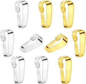OHINGLT 10 Pieces Jewelry Making Clip Clasps - Clip Clasps in 925 Sterling Silver, Fashionable and Delicate Necklace Pendant Clasps