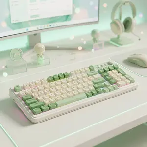 AULA S99 Gaming Keyboard, Wireless Computer Keyboards, Tri-Mode Bluetooth/2.4GHz/USB-C Custom Creamy Keyboard with Number Pad, RGB Backlit Media Knob Cute Programmable Keyboard for PC Gamer