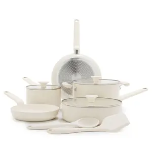 GreenPan Rio Advanced 10pc Ceramic Nonstick Cookware Set Cream
