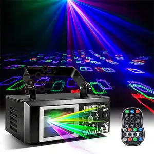 GOLDACE DJ Disco Party Lights - 3 RGB Colors Lights, Red & Green Strobe Effect Lamp with DMX Control, Sound Activation, Pulse Sync, Pulsating Effects for Home Dance Parties, Outdoor Events