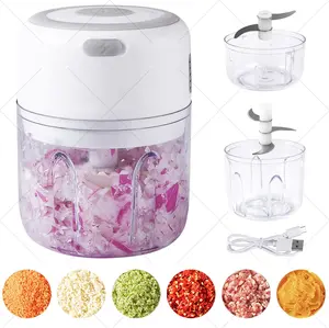 Mini Electric Food Processor and Garlic Chopper - 250ML, USB Charging, 3 Blades - Perfect for Chopping Vegetable, Pepper, Onion, Garlic, Ginger, Spice, Meat, Baby Food, and More (Green)