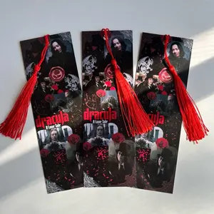 Dracula: A Love Tale Bookmarks with Red Tassels and Classic Vampire Art for Book Lovers