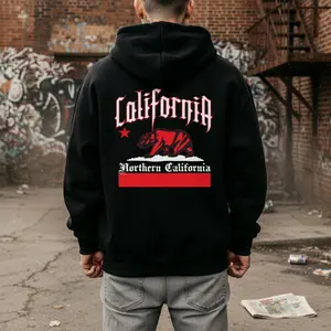 California Original Red Chicano Clothing San Diego Hoodie, Chicano Clothing, Gangster clothes, Hoodies for men, Men's clothing Streetwear