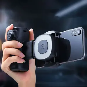 Magnetic Anti-Shake Phone Camera Stabilizer with Fill Light - 90° Rotatable 1-Axis Smartphone Gimbal, Bluetooth Remote Control for Focus, 1/4" Copper Thread for External Mounts, Brightness Adjustable, Ideal for Vlog, Travel & Photography