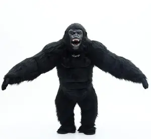 Inflatable Gorilla Costume for Adults, 2.6m Giant Plush Mascot Jumpsuit with Vest for Men's Halloween Festival Parties & Cosplay, Menswear Ghillie Suit