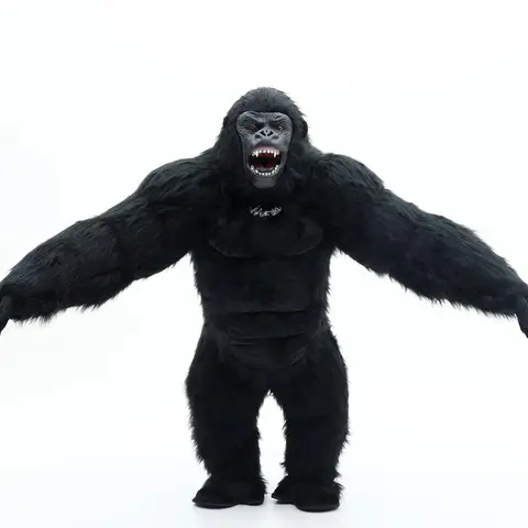 Men's 2.6m Giant Full Body Inflatable Gorilla Plain Costume, Plush Mascot Jumpsuit with Fan & Vest, Skin-Gentle Male Halloween Costume for Festival, Halloween Outfit, Special Occasion Cosplay