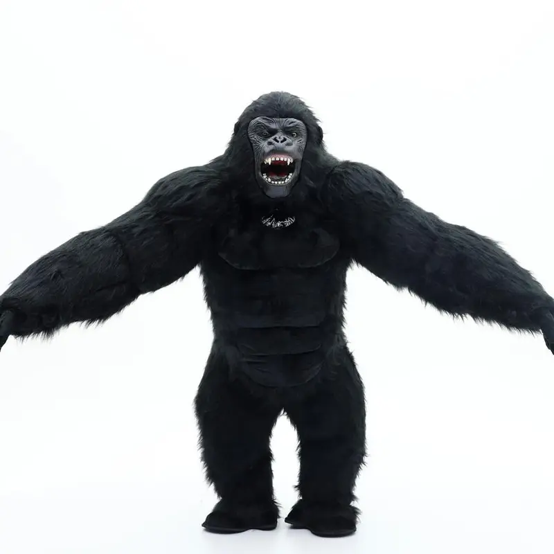 Men's 2.6m Giant Full Body Inflatable Gorilla Plain Costume, Plush Mascot Jumpsuit with Fan & Vest, Skin-Gentle Male Halloween Costume for Festival, Halloween Outfit, Special Occasion Cosplay
