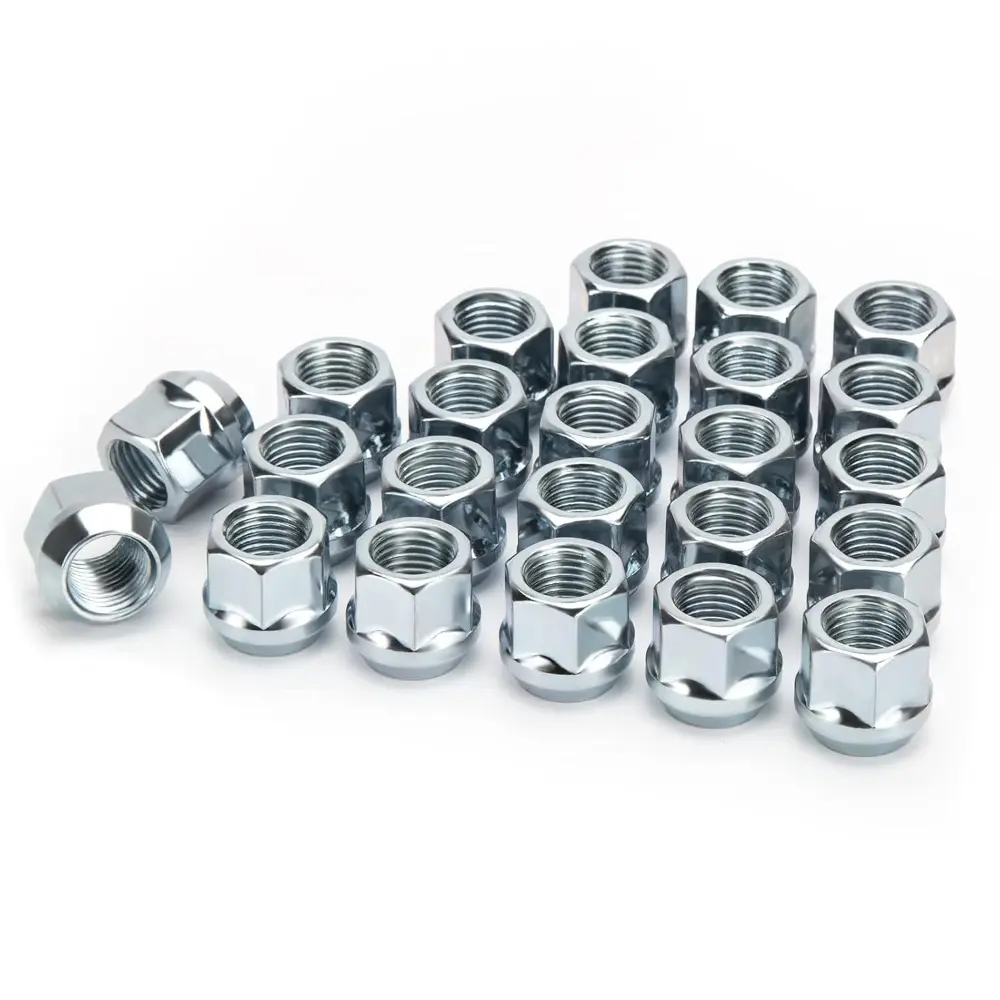 Open End Acorn Bulge Wheel Lug Nuts, Zinc Finish,3/4"(19mm) Hex 0.84”(21mm) Height Conical Seat 60 Degre For Truck,Tuner Aftermarket Rims Pack 24 pcs, 1 Year Support
