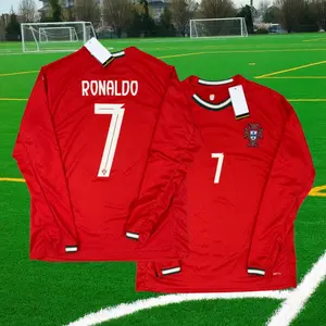 2526 Portugal  Away Red No. 7 CR7 Long sleeves   Soccer Jerseys