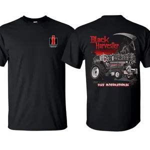 5488 International Harvester Black Tractor Mens T-Shirt Tractor Agriculture Cotton Short Sleeve T-Shirt Cotton Made in USA
