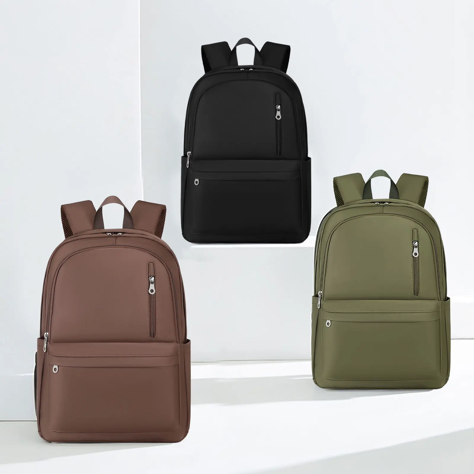 BAGOK Casual Nylon Black Backpack for School and College in 