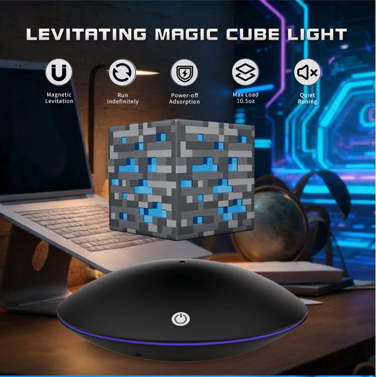 Magnetic Levitation Display Stand - Floating Levitating Shelf with LED Color Lamp, Cool Tech Decor for Office, Bedroom, Living Room, Christmas Ornaments, Magnetic Display for Figures, Toys, Unique Gift for Boys, Girls, Kids