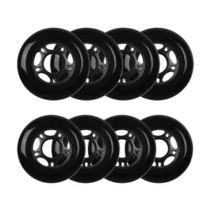 Player's Choice Outdoor Inline Skate Wheels - 76/80 HiLo 89A Black (8-Pack)