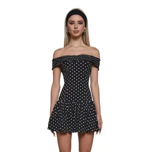Audrey Polka Dot Dress - Black