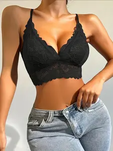 YOUKA Women's Lace Push Up Seamless Nylon Bra, Elegant Comfortable Breathable Adjustable Strap Bralette Lingerie Top, Women's Lingerie for All Seasons Elegant Design Spring Warm Price | Gentle Mother's Day Gift for Mom