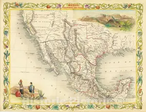 Mexico California and Texas - Republic State Map, 1849 | Historical Map Reproduction