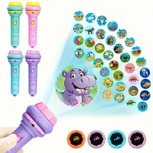 Fun Projection Flashlight for Kids, 32 Patterns & 4 Cards, Stimulates Imagination, Ages 3-12, Educational Toy, Visual Learning Tools, Some Parts Sent Randomly